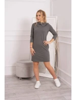 Šaty s kapucňou a vreckami graphite melange Šaty s kapucňou a vreckami graphite melange