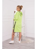 Šaty s kapucňou a potlačou pistácie
