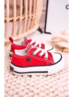 Dziecięce Klasyczne Niskie Trampki BIG STAR HH374196 Czerwone