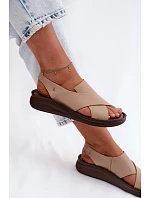 Zazoo 40392 Kožené dámské sandály Cappucino