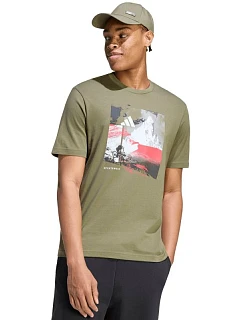 Pánske tričko adidas Memories of Sport Outdoor Graphic khaki KC7098