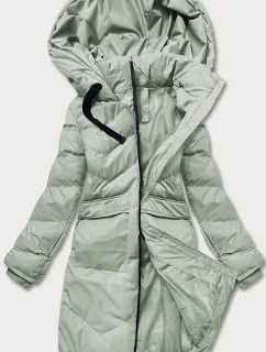 Dámska ľahká zimná bunda šedo-zelená (5m735-156)