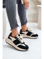 Ocieplane Sneakersy Damskie Skórzane Big Star OO274A318 HI-POLY SYSTEM Czarne