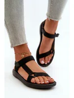 Dámske športové sandále so suchým zipsom čierne Vilari