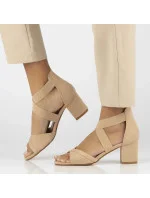 Dámske sandále na podpätku PAW539B / DS6262 Beige- Filippo Dámske sandále na podpätku PAW539B / DS6262 Beige- Filippo