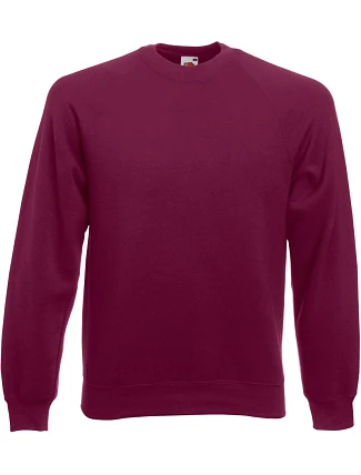 Fruit of the Loom Classic Raglan Sweat – raglánová mikina 16.2216, bordová Fruit of the Loom Classic Raglan Sweat – raglánová mikina 16.2216, bordová
