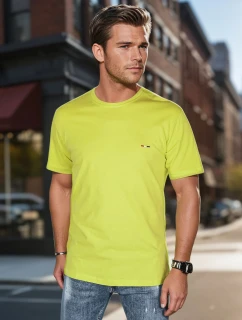 Pánske tričko s výšivkou žlté FashionStreet RX5637