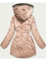 Béžová dámska bunda s ozdobným prešívaním (BR8101-101) Béžová dámska bunda s ozdobným prešívaním (BR8101-101)