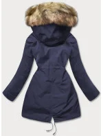 Tmavomodro-ecru teplá dámska zimná bunda (w629) Tmavomodro-ecru teplá dámska zimná bunda (w629)