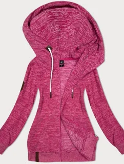 Ružová melanžová dámska fleecová mikina (2312)