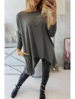 Oversize blúzka grafitová melanž