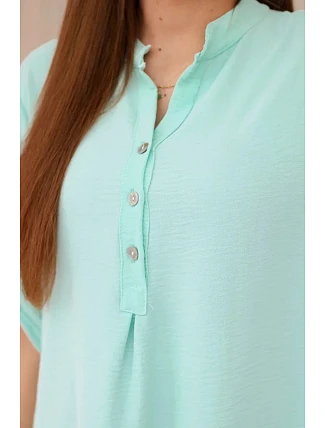 Blúzka s predĺženým chrbtom mätou