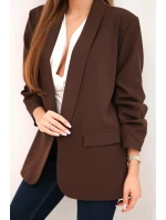 Elegantné sako s klopami hnedej farby