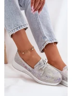 Zamszowe Półbuty Ze Skóry Naturalnej Na Platformie Artiker 56C2104 Szare