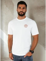 Pánske biele tričko s potlačou FashionStreet RX5415 Pánske biele tričko s potlačou FashionStreet RX5415