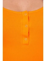 Šaty s výstrihom na gombíky oranžové