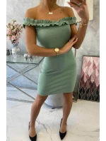 Španielske šaty s volánikmi tmavo mätové Španielske šaty s volánikmi tmavo mätové