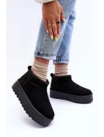 Zamszowe Śniegowce Na Platformie Czarne Corcoran