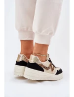 Buty Sportowe Damskie Na Platformie Panterka Czarne Lorori