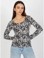 Dámska blúzka LK BZ 509198 1.49P biela a čierna - FPrice Dámska blúzka LK BZ 509198 1.49P biela a čierna - FPrice