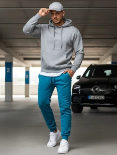 Pánske tyrkysové tepláky FashionStreet UX3428