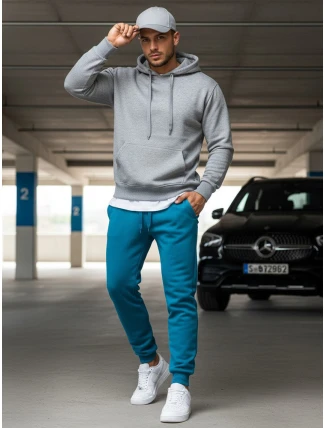 Pánske tyrkysové tepláky FashionStreet UX3428