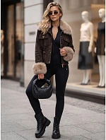 Dámska zimná bunda s kožušinou, hnedá, FashionStreet TY5704 Dámska zimná bunda s kožušinou, hnedá, FashionStreet TY5704