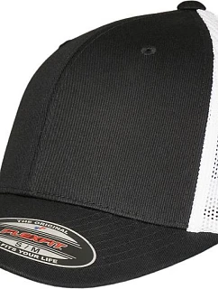 Flexfit 6511RM 6-panelová trucker čiapka „Recycled“ 55.11RM čierna/biela
