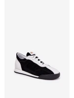 Skórzane Buty Sportowe Damskie Laura Messi 2935 Czarne