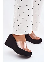 Dámské sandály na platformě s průhledným páskem Černé Zolretia