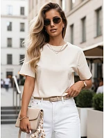 Dámske bavlnené základné tričko JASIL cream FashionStreet RY2531