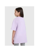 Dievčenské tričko oversize s potlačou 4F 4FJWSS25TTSHF1870-52S