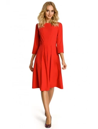 M335 Šaty s plisovanou prednou časťou - červené M335 Šaty s plisovanou prednou časťou - červené