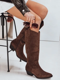 Dámske hnedé semišové kovbojské čižmy FashionStreet ZY1327