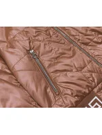 Dámska bunda typu "bomber" v karamelovej farbe (B8123-14)