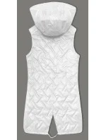 Biela dámska prešívaná vesta s kapucňou S'West (B8339-26)