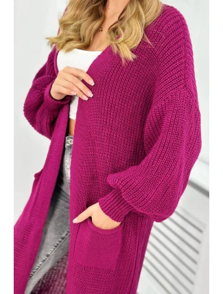 Dlhý sveter tmavo fialová