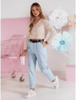 Dámske nohavice s opaskom SOFELIA modré FashionStreet UY2504 Dámske nohavice s opaskom SOFELIA modré FashionStreet UY2504