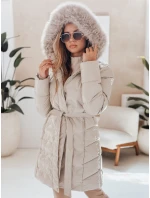Dámska zimná bunda CASSERIE prešívaná s kapucňou svetlo béžová FashionStreet TY4926 Dámska zimná bunda CASSERIE prešívaná s kapucňou svetlo béžová FashionStreet TY4926