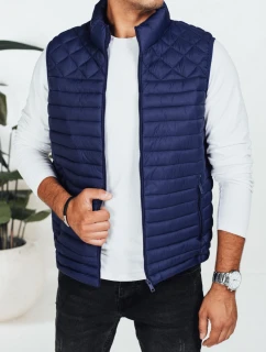 Pánska prešívaná tmavomodrá vesta FashionStreet TX5077