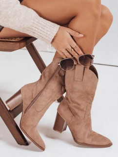 Dámske semišové kovbojské topánky béžové FashionStreet ZY1195