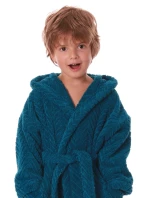 Detský župan Athena s kapucňou 3116 petrol - Vestis