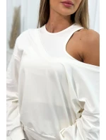 3-dielny set blúzka + top + legíny ecru