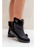 Damskie Modne Ocieplane Śniegowce Progress PROGJ-21-13 Czarne