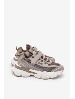 Sneakersy Buty Sportowe Dziecięce Na Rzep Khaki Ronivelle