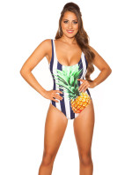 Trendy swimsuit with pineapple print padded