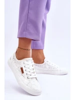 Damskie Koronkowe Tenisówki BIG STAR W274925 Białe