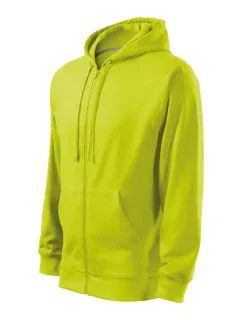 Trendy mikina na zips pánska limetková