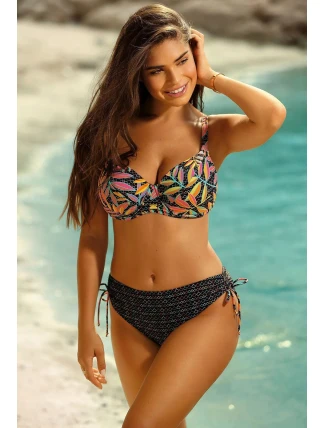 Dámske dvojdielne plavky Palermo 13 S933PA13-3 Black with Leaves - Self Dámske dvojdielne plavky Palermo 13 S933PA13-3 Black with Leaves - Self