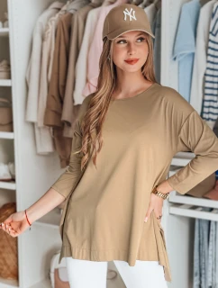 Dámska oversize maslová blúzka s príveskom COMFILA tmavohnedá FashionStreet RY2789
